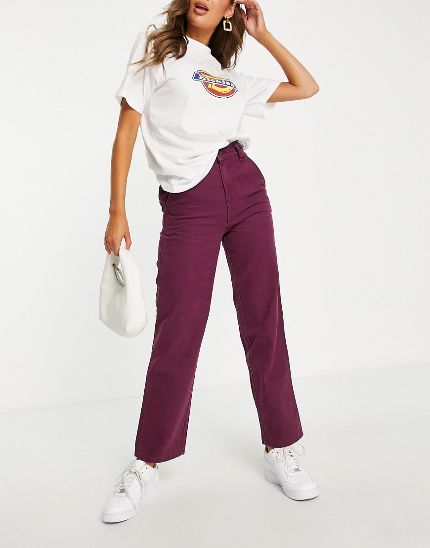 Dickies Duck Canvas trousers in burgundy-Red