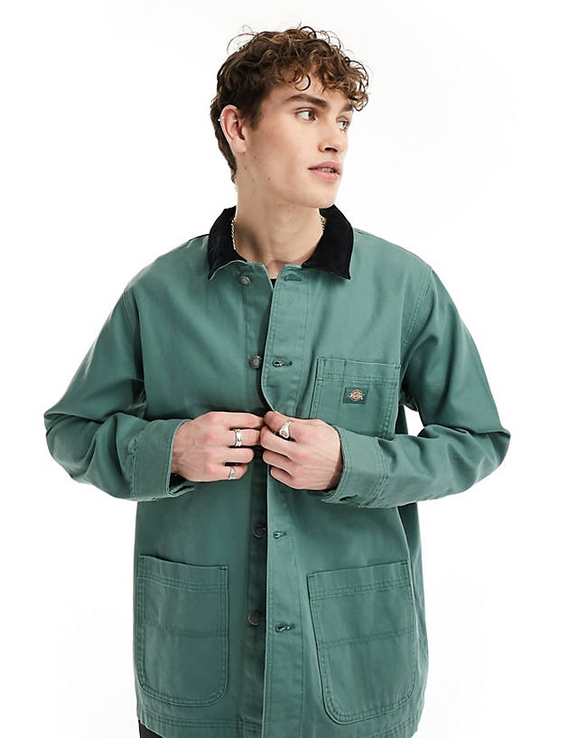 Dickies - duck canvas unlined chore jacket in dark green