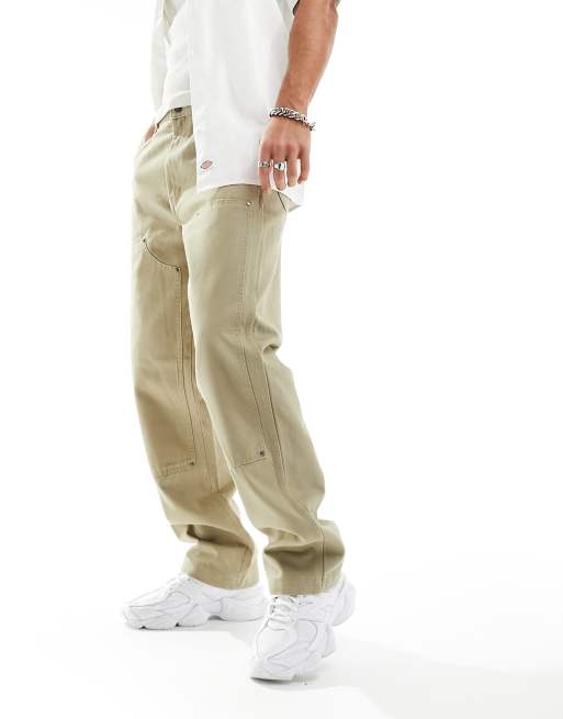 Dickies duck canvas utility double knee trousers in beige