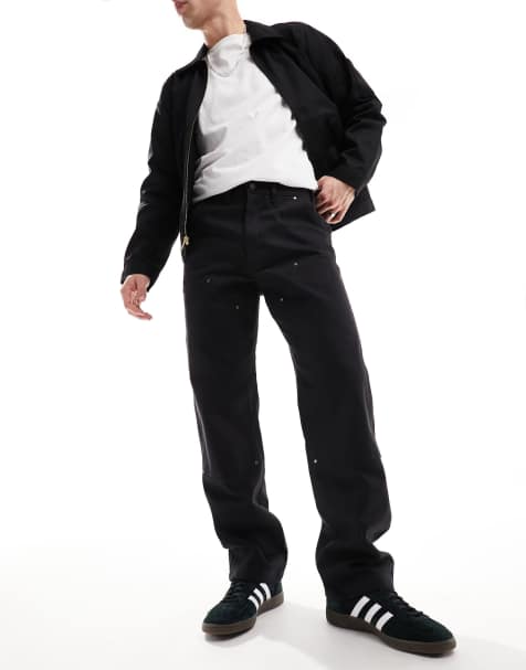 Dickies duck canvas utility trousers in stone washed black - view 1