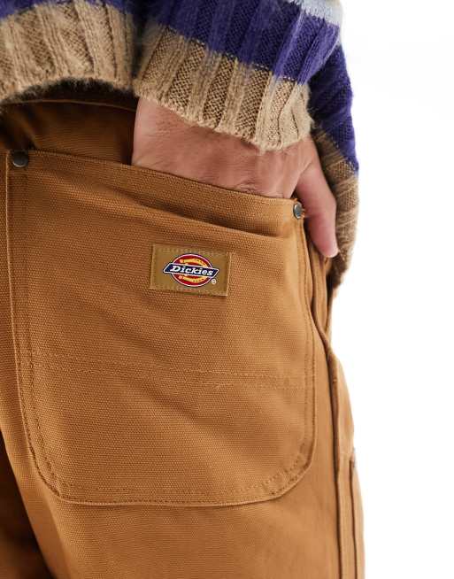 Duck Canvas Utility Trousers in Stone washed brown duck