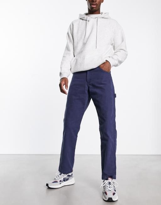 Dickies – Duck – Granatowe płócienne spodnie w stylu carpenter