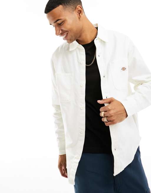 Dickies – Duck – Leinenhemd in ecrufarbener Stone-Waschung
