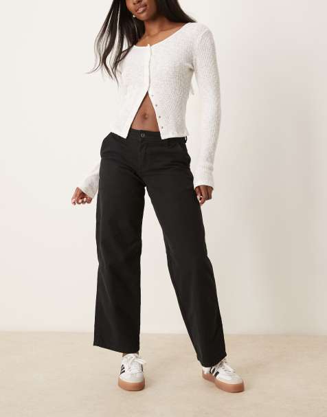 Dickies duck canvas trousers in washed black