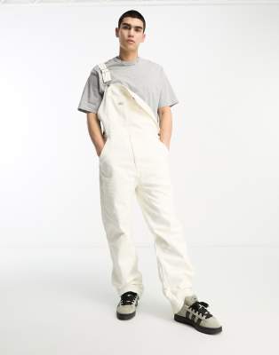 Dickies - Duck - Salopette in tela color bianco sporco con pettorina