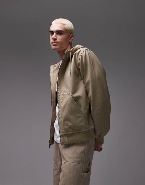 Dickies – Duck – Ungefütterte Canvas-Jacke in Hellbraun mit Kapuze - view 1