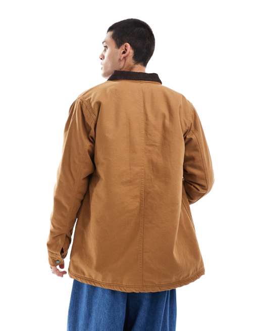 Dickies - Duck - Veste de travail en toile avec doublure polaire épaisse - Marron délavé, 3 de 4