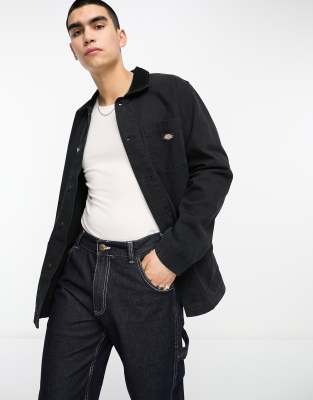 Dickies duck canvas unlined chore jacket in black - ASOS Price Checker