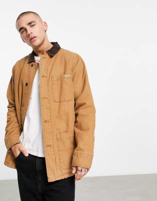 Dickies DuckCanvas chore coat in tan-Brown