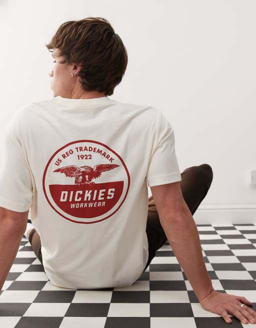 Dickies eagle back print T-shirt in beige