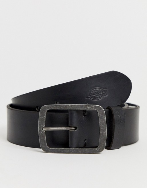 Dickies Eagle Lake leather belt in black