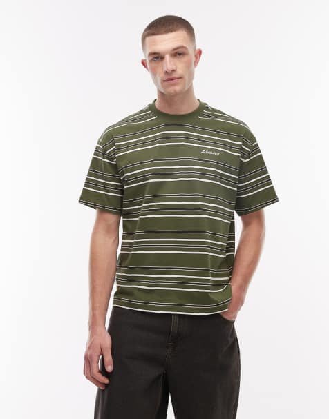 Dickies – East Liberty – Gestreiftes T-Shirt in Grün - view 1