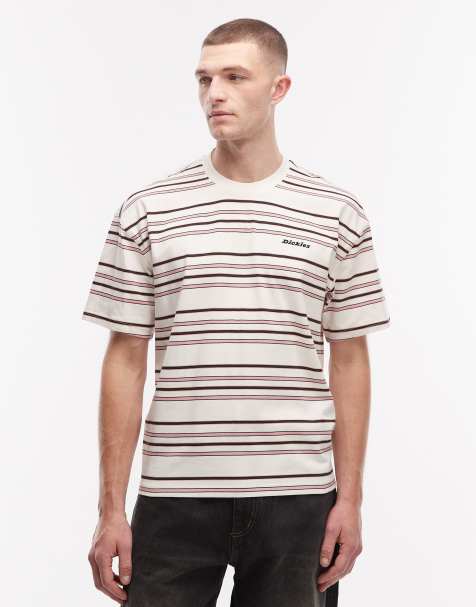 Dickies – East Liberty – T-shirt w kolorze złamanej bieli w paski - view 1