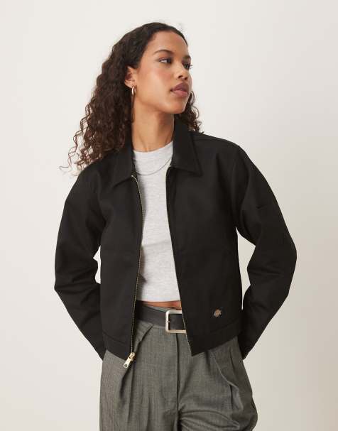 Dickies unlined eisenhower cropped jacket in black