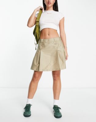 Dickies Elizaville pleated skirt in beige-Neutral