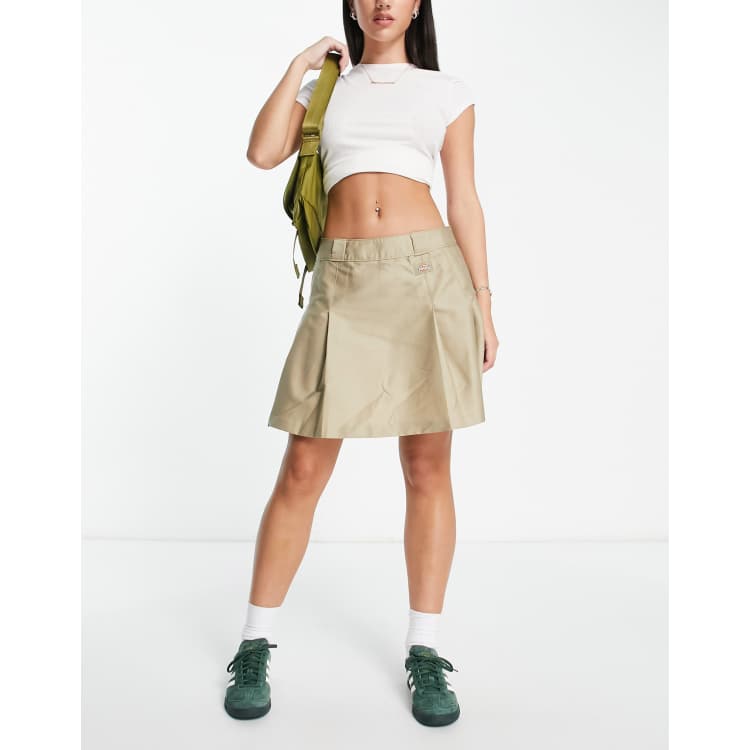 Dickies Elizaville pleated skirt in beige