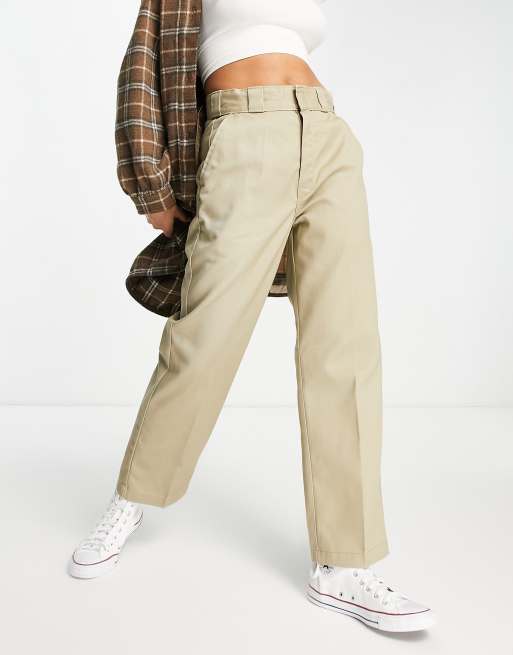 Dickies Elizaville work trousers in beige-Green, £20.00