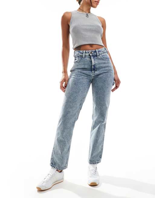 Dickies - Ellendale - Denimjeans med lige pasform i blåmarmoreret vask
