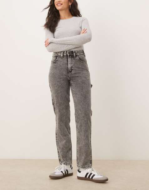 Dickies – Ellendale – Gerade geschnittene Denim-Jeans in verwaschenem Hellgrau - view 1