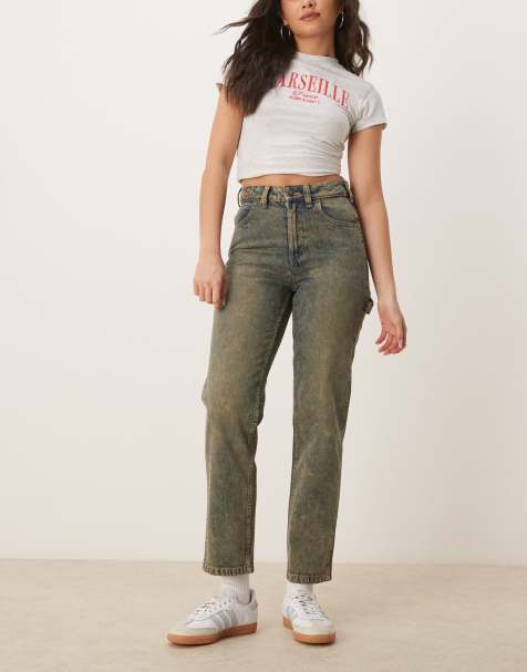 Dickies – Ellendale – Jeansy o prostym kroju w kolorze indygo z żółtym zabarwieniem - view 1