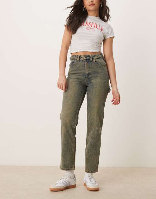 Dickies – Ellendale – Jeansy o prostym kroju w kolorze indygo z żółtym zabarwieniem