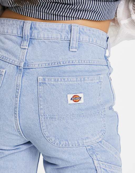 Dickies ellendale mid rise regular fit denim jeans in vintage blue