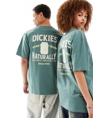 Dickies - Elliston - T-Shirt in Dunkelgrün mit Rückenprint