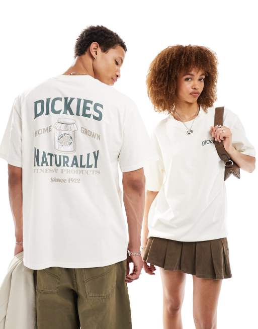 Dickies - Elliston - T-shirt met print op de achterkant in gebroken wit