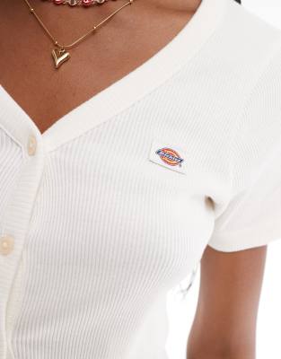 Dickies Emphoria Short Sleeve Cardigan In White