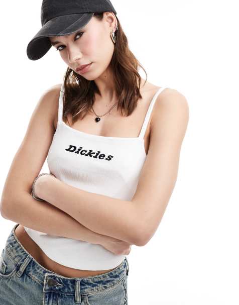 Dickies enterprise ribbed cami top in white - view 1