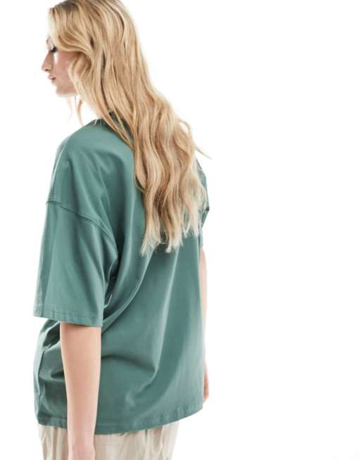 Dickies - Enterprise - T-shirt oversize verde scuro con logo centrale, 3 di 4
