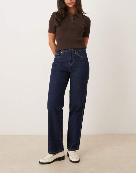 Dickies farner baggy fit two tone denim jeans in dark indigo