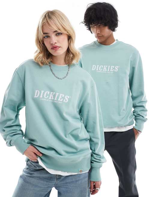 Dickies - Felpa azzurra con logo grande sul petto