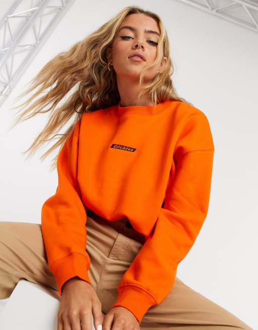 Cropped shop orange sweatshirt