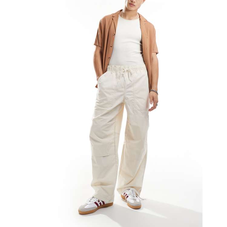 Dickies fisherville parachute trousers in cream | ASOS