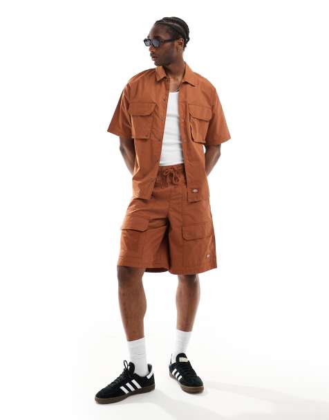 Dickies fisherville shorts in brown tan - view 1