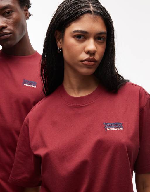 Dickies flag logo t-shirt in dark red | ASOS