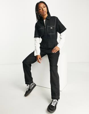 Dickies Florala boilersuit in black