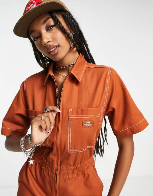 Orange store dickies jumpsuit