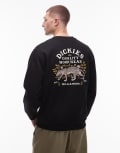 [Dickies] Dickies Fort Lewis graphic backprint sweatshirt in black XS BLACK