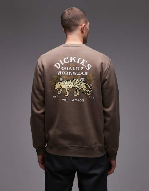 Dickies – Fort Lewis – Sweatshirt in Braun mit Grafikprint am Rücken - view 1