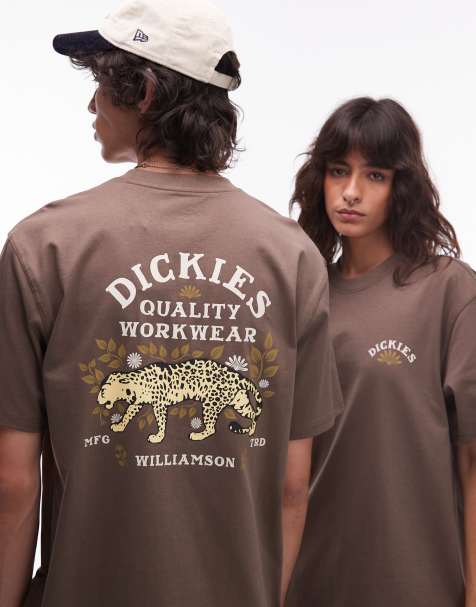 Dickies - Fort Lewis - T-shirt met grafische print op de achterkant in bruin - view 1