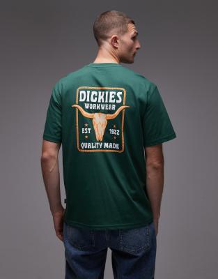 Dickies - Fort Peck - T-Shirt in Dunkelgrün mit Western-Rückenprint - Exklusiv bei ASOS