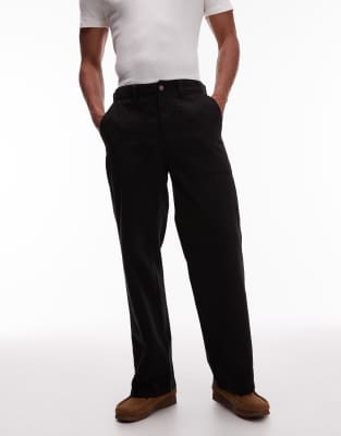 Fort Smith - Baggy-Hose aus Canvas in Schwarz Schwarz W34
