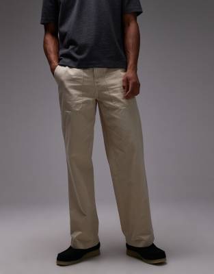Dickies Dickies fort smith canvas baggy trousers in light beige-Neutral
