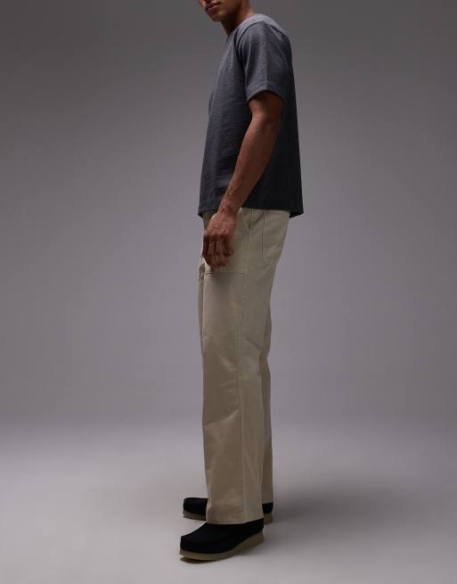 Dickies fort smith canvas baggy trousers in light beige, 3 of 5