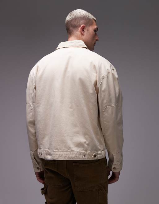 Dickies – Fort Smith – Ljusbeige truckerjacka i canvas, 3 av 5
