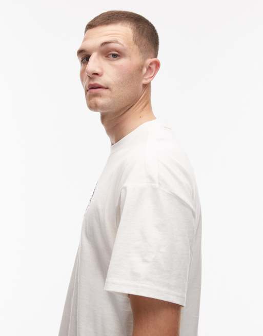 Dickies - Forth Shaw - Oversized recht T-shirt met logo in het midden in gebroken wit, 4 van 5
