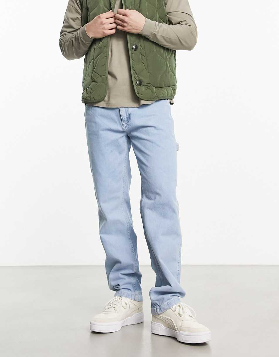 Dickies garyville denim carpenter jeans in vintage blue