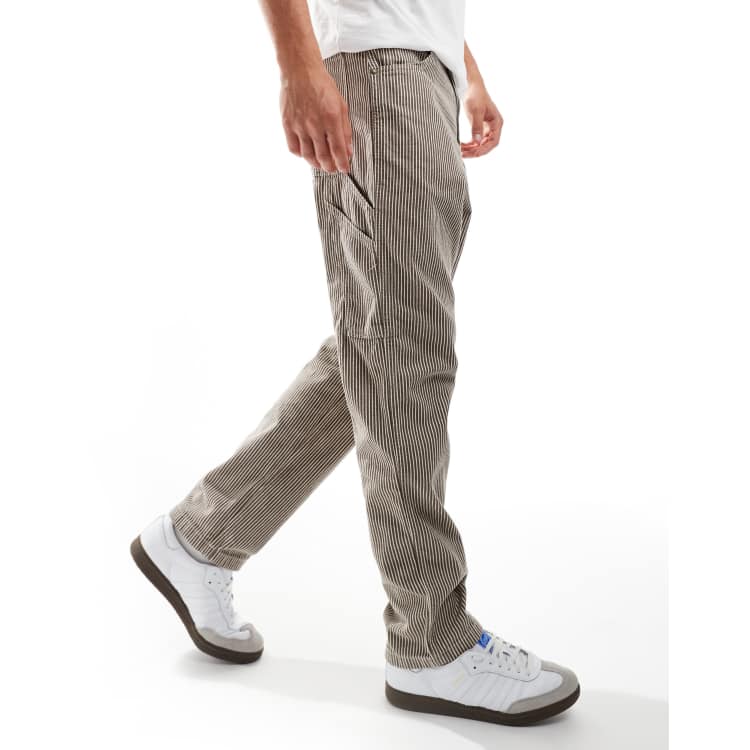 Dickies garyville hickory striped pants in brown | ASOS